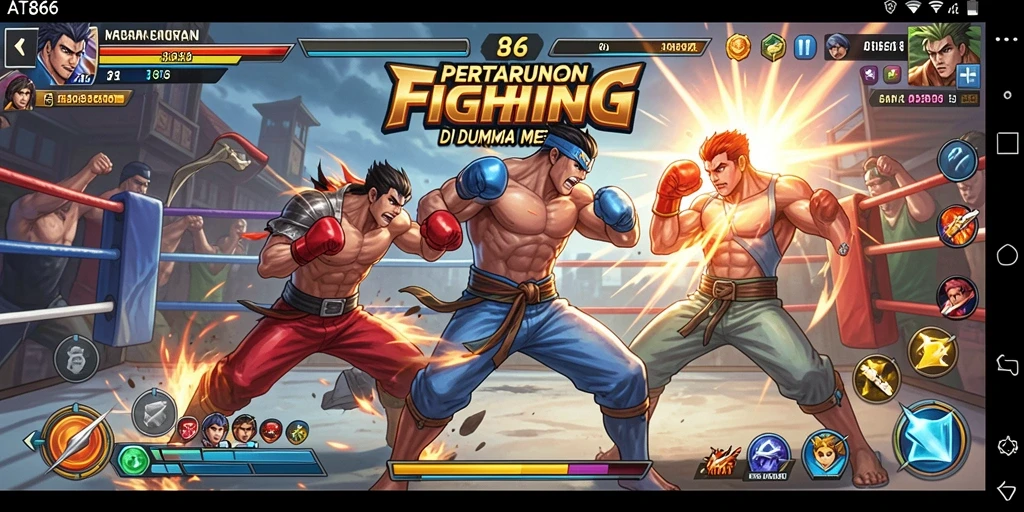 Tampilan gameplay seru pertarungan dalam AT866.