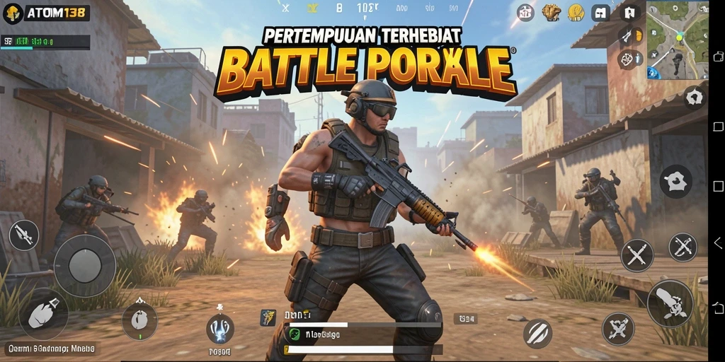 Gameplay mendebarkan ATOM138 dalam pertempuran Battle Royale.