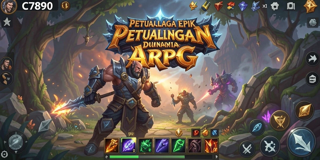 Tampilan gameplay C7890 yang mendebarkan dalam pertarungan ARPG.