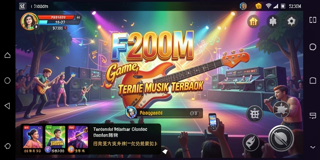 Tampilan gameplay menarik dengan berbagai lagu dan tantangan musik.