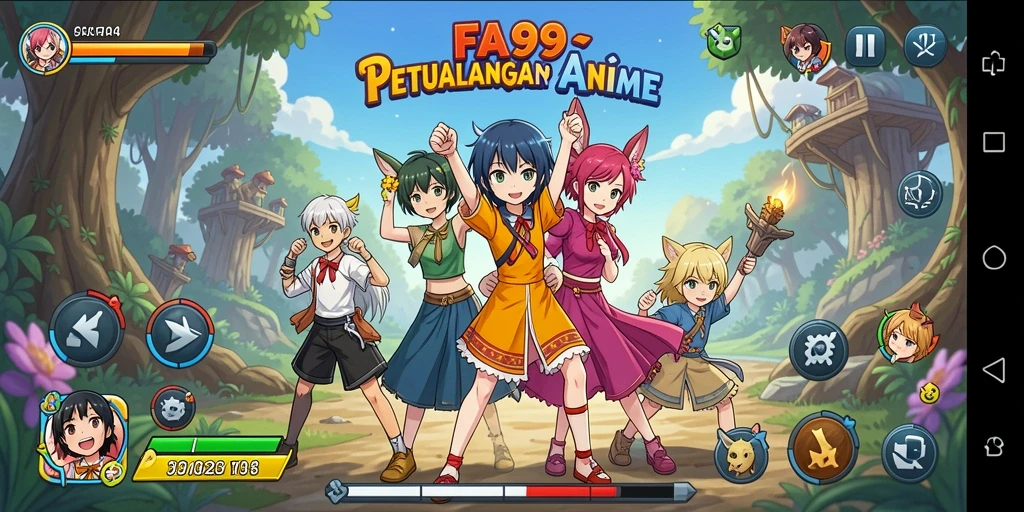 Screenshot FA99 menampilkan aksi karakter anime dalam pertempuran seru.