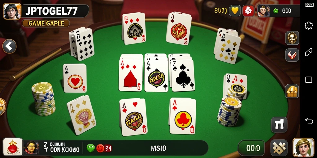 Tampilan gameplay Gaple yang seru dan interaktif di JPTOGEL77.