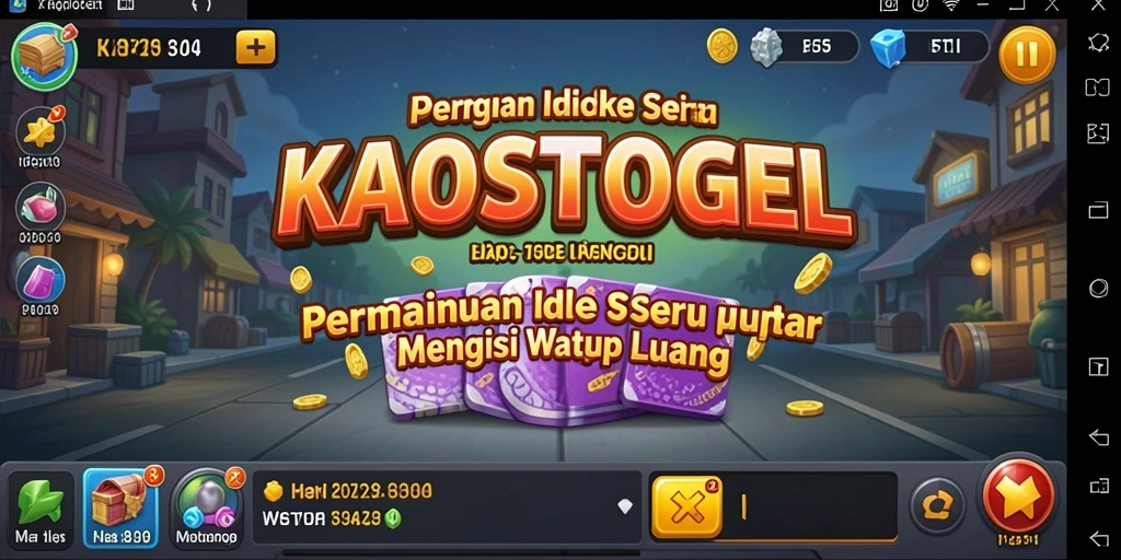 Tampilan utama gameplay KAOSTOGEL yang menampilkan aksi Idle yang seru.