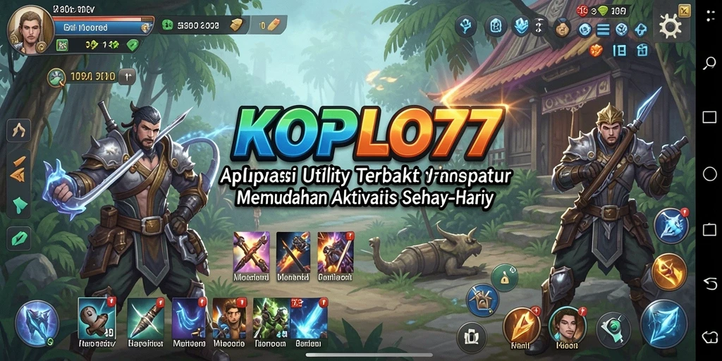 Tampilan utama KOPLO77 dengan berbagai fitur utility.