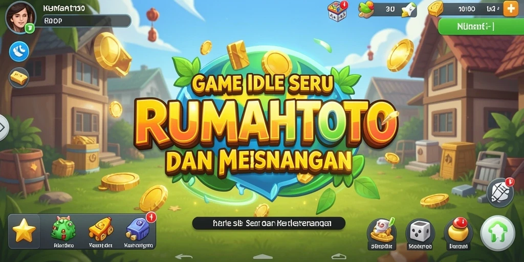 Tampilan gameplay RUMAHTOTO dengan desain rumah yang kreatif.