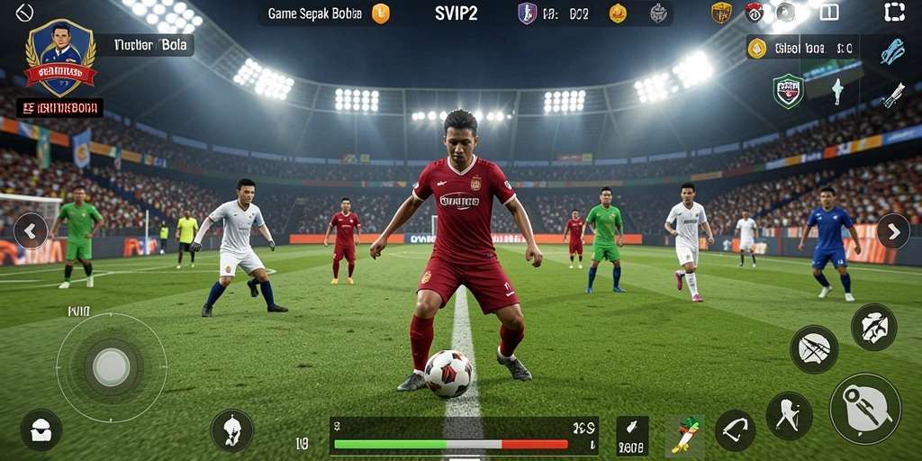 Tangkapan layar utama <strong>SVIP2</strong> menunjukkan aksi seru dalam permainan sepak bola.